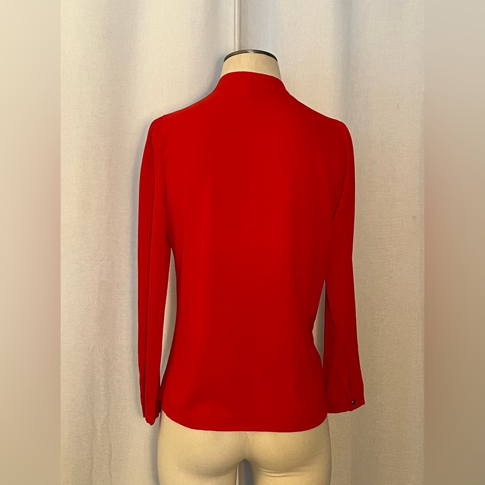 Red Split Neck Blouse. Xs-S - image 2